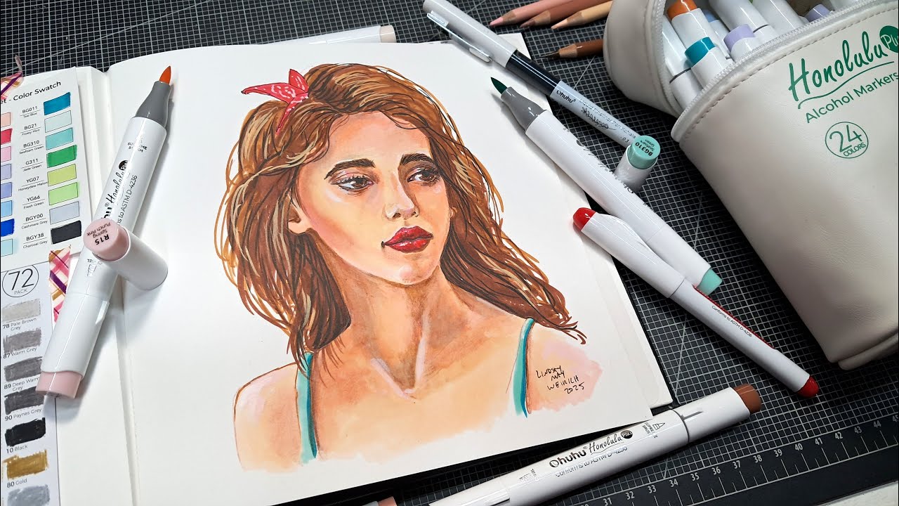 Better than Copic Sketch?!? NEW Ohuhu Honolulu Plus Markers Comparison & Portrait Demo!