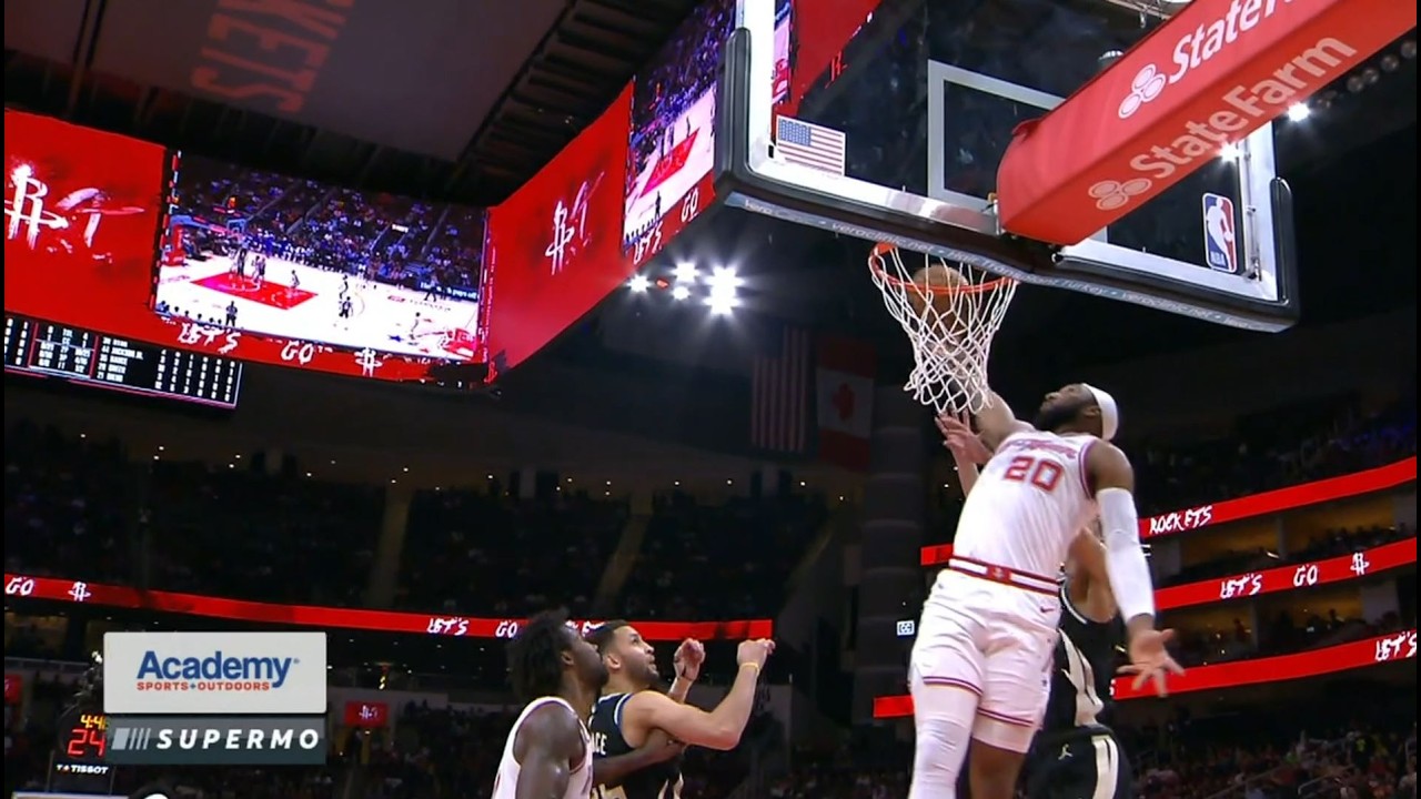 Josh Okogie soars for the perfectly timed putback dunk against the Bucks