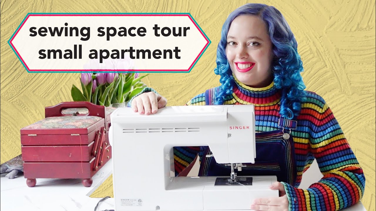 How I organize my sewing space in a 1 bedroom apartment | Sewing room and organization tour