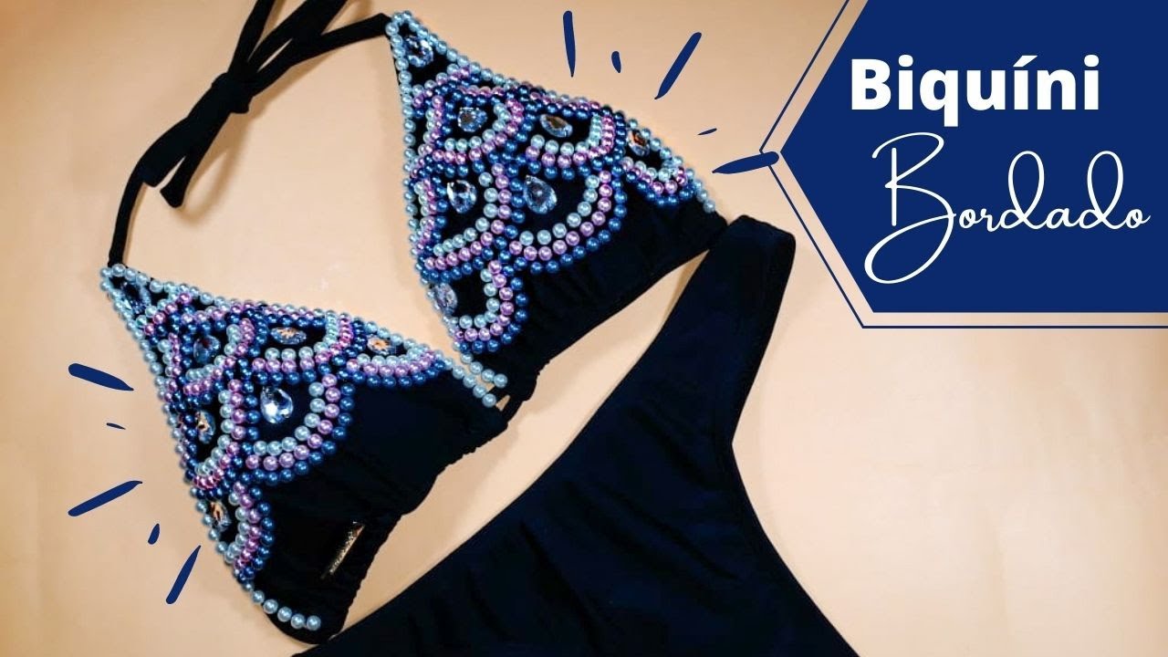 Customização de Biquíni Bordado com Pérola