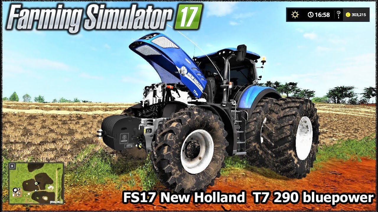 FS17-New Holland  T7 290 bluepower Abre o capo tem opcionais