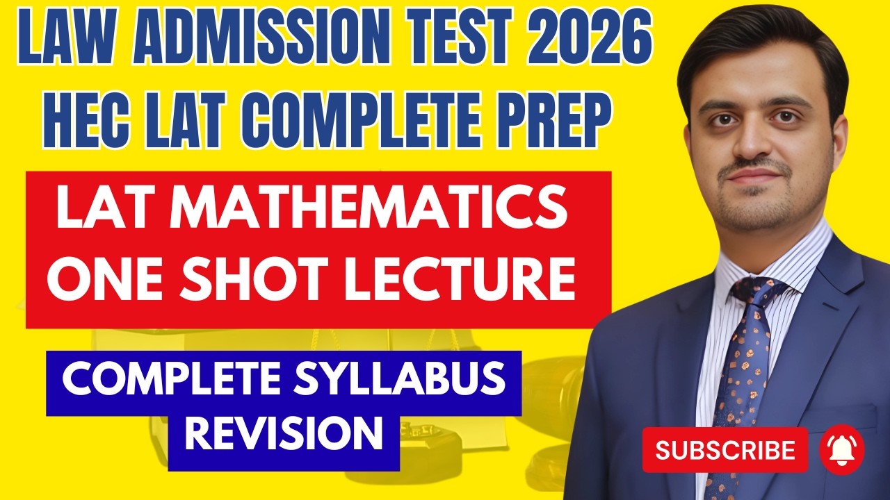 Law Admission Test 2026 HEC LAT Mathematics One Shot Lecture | Complete Syllabus Revision Past Paper