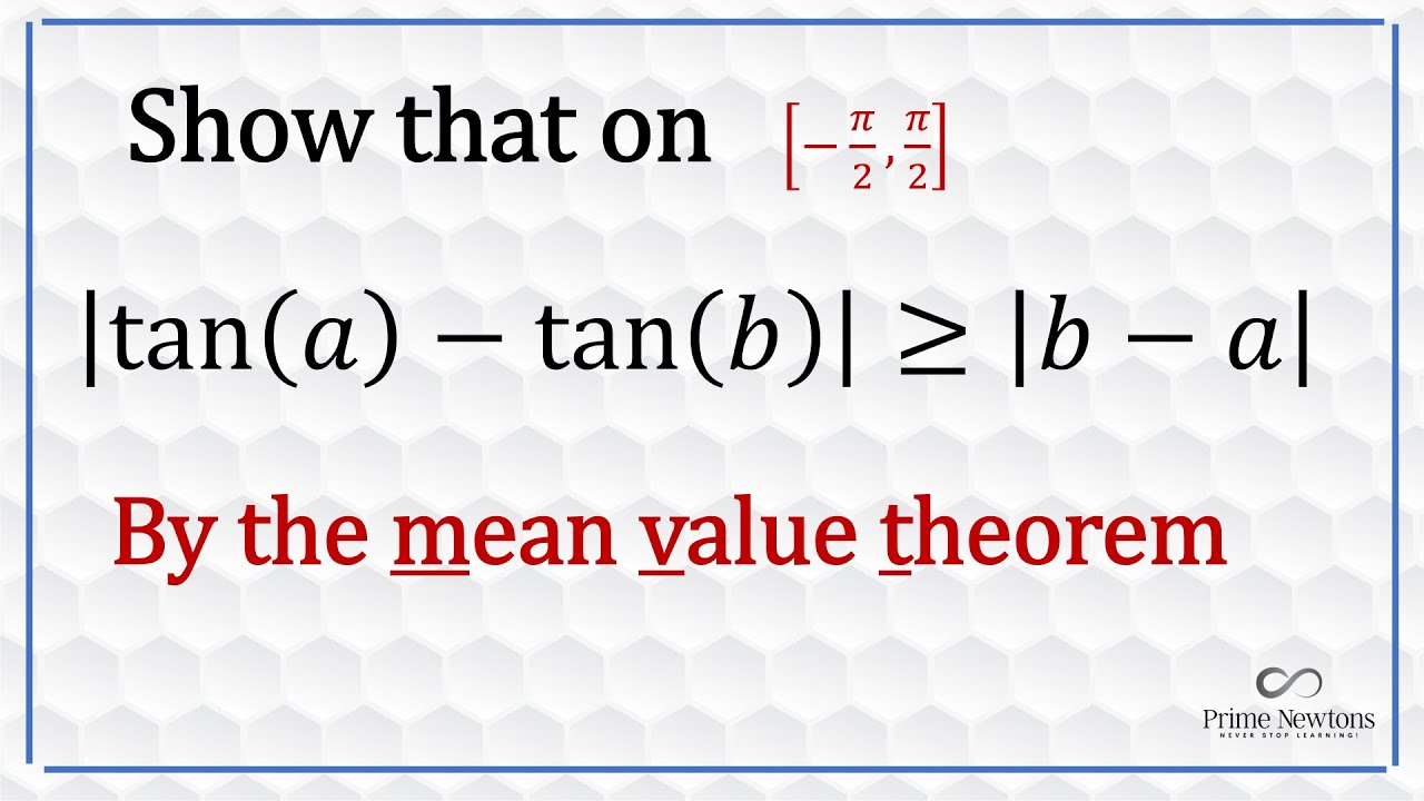 Application of mean value theorem