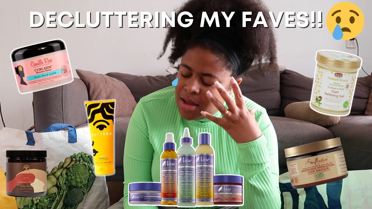 Declutter Natural Hair Products with me (VLOG) | Throwing away some of My Favourite Products 🥵
