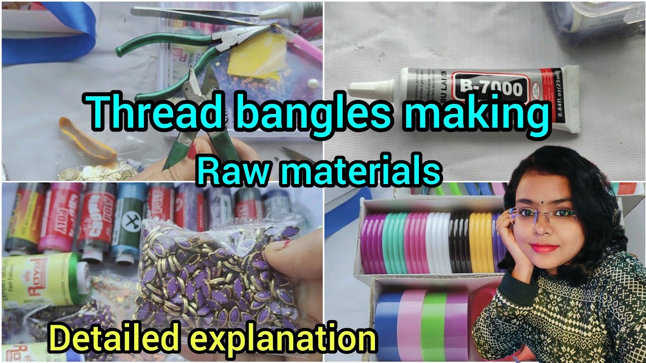 Silk thread bangles making raw materials details #bangles #rawmaterial #silkthreadbanglenewdesigns 