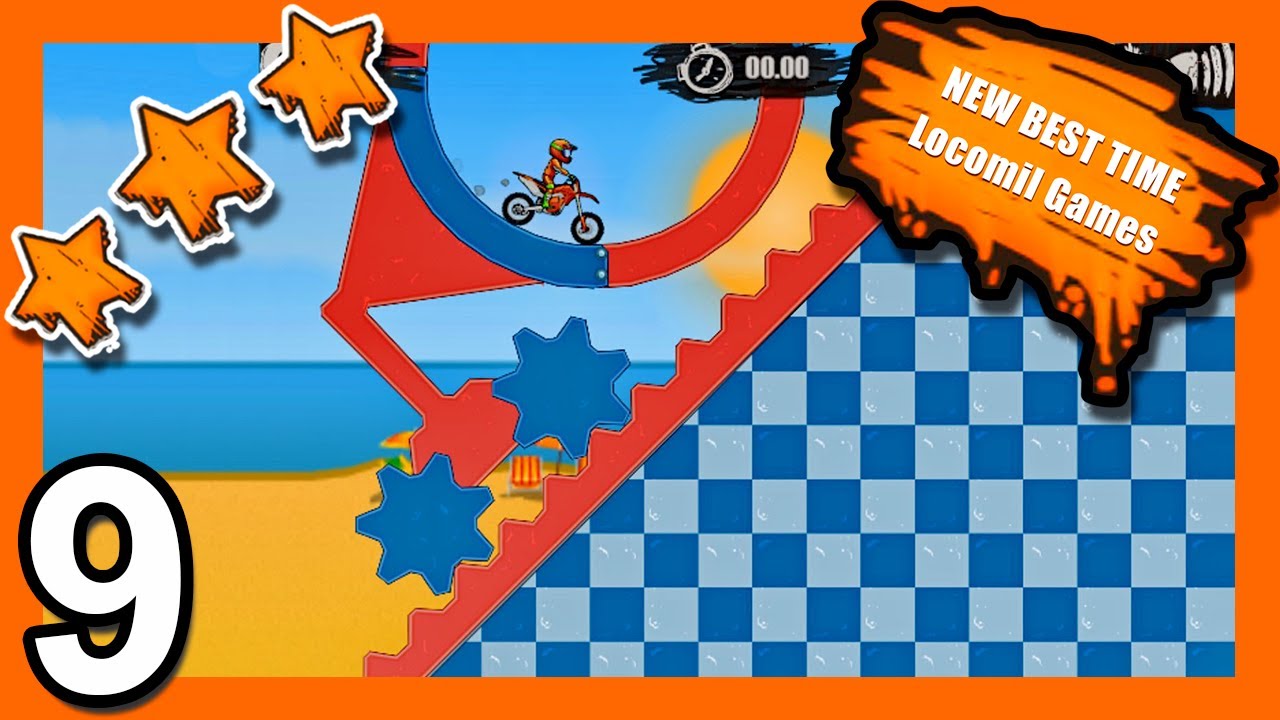 Best time - Level 9 - (29"44) -  Moto X3M Pool Party -  Y8.com