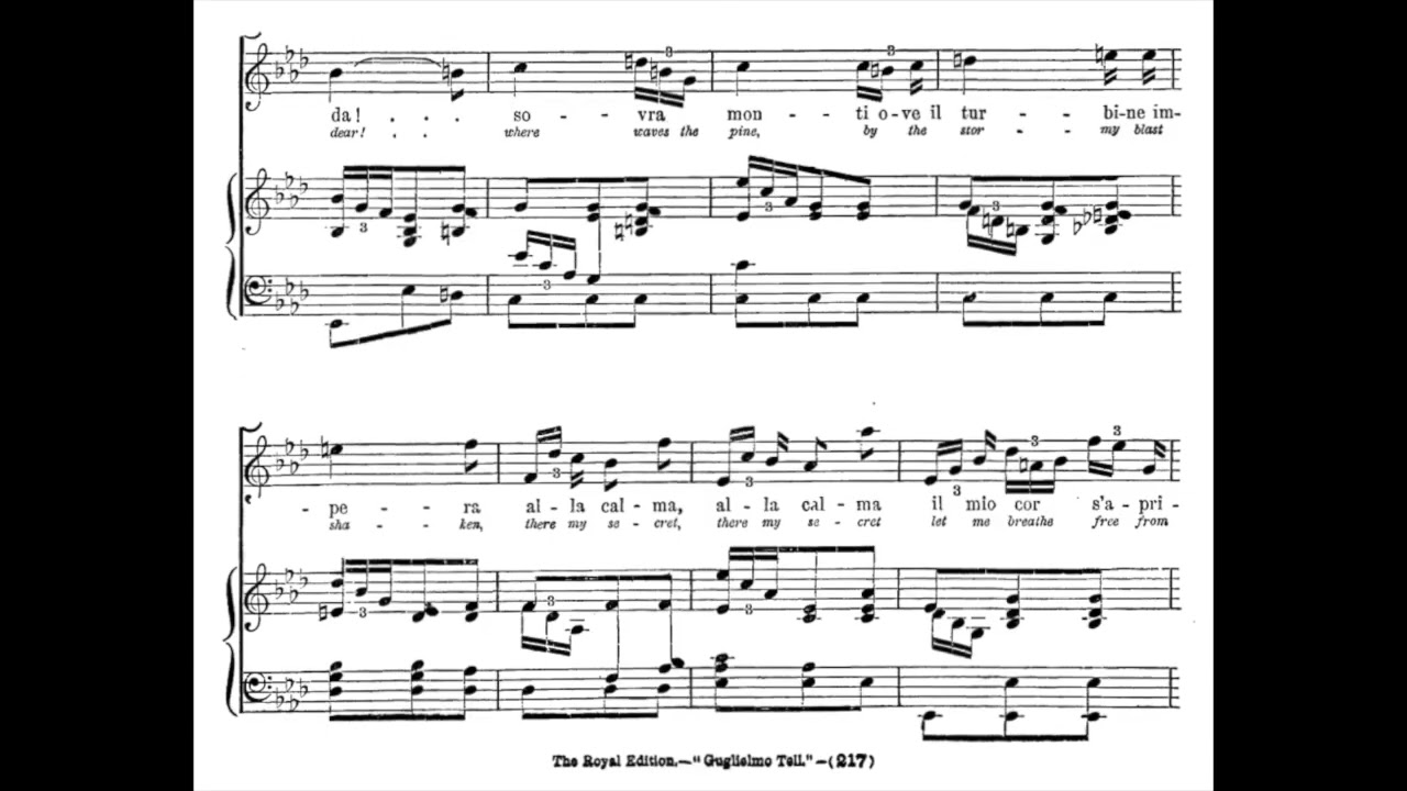 Maria Callas sings Selva opaca from Guglielmo Tell (1964) [score]