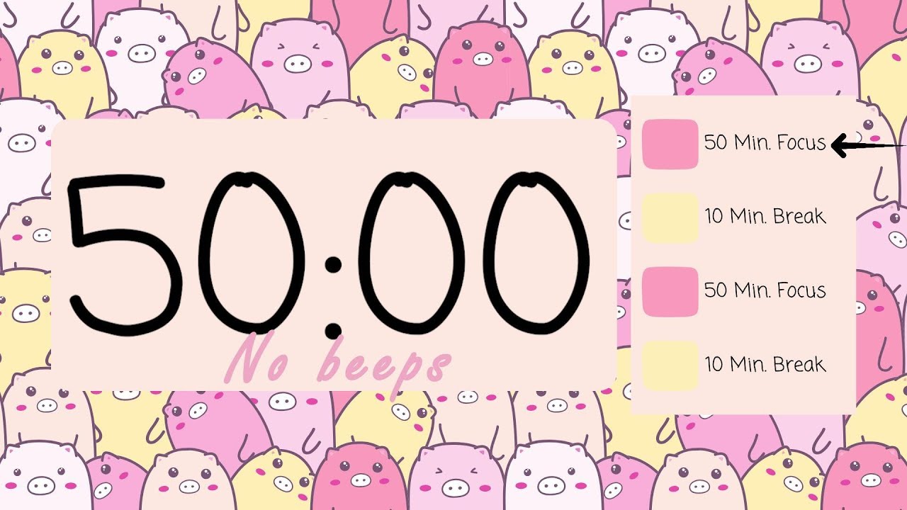 ⏳ 2-hour 50/10 Pomodoro Timer – Silent & Distraction-Free 🕒 | No Beeps, Just Focus