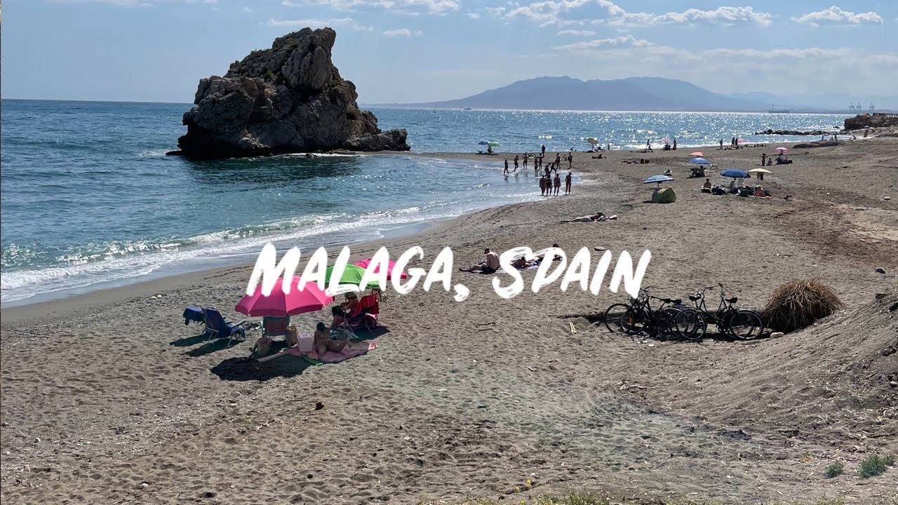 Malaga  Spain Walking Tour / Playa Peñon del Cuervo