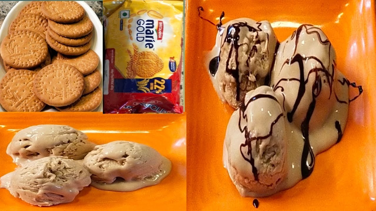 Marie Biscuit Ice-cream/Easy Ice-cream recipe/Biscuit Ice-cream/Home made Biscuit Ice-cream