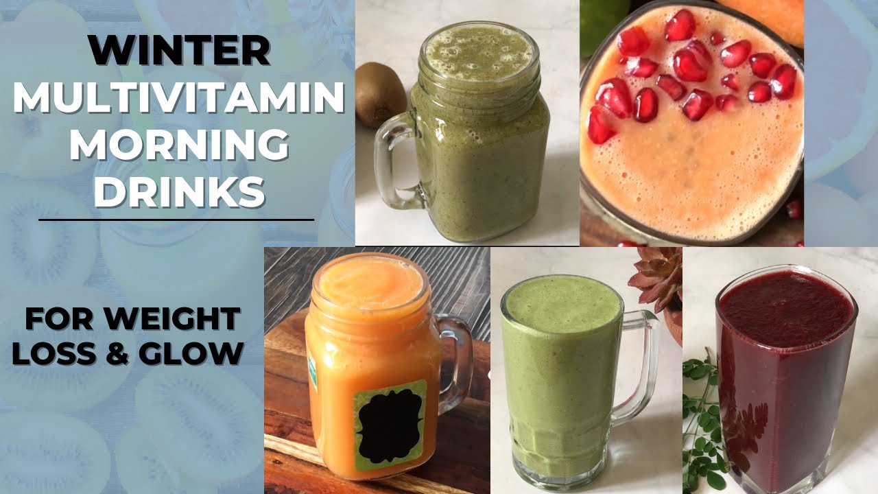 5 Winter Morning Drinks Recipe For Weight Loss & Glowing Skin | Easy Healthy Multivitamin Juices