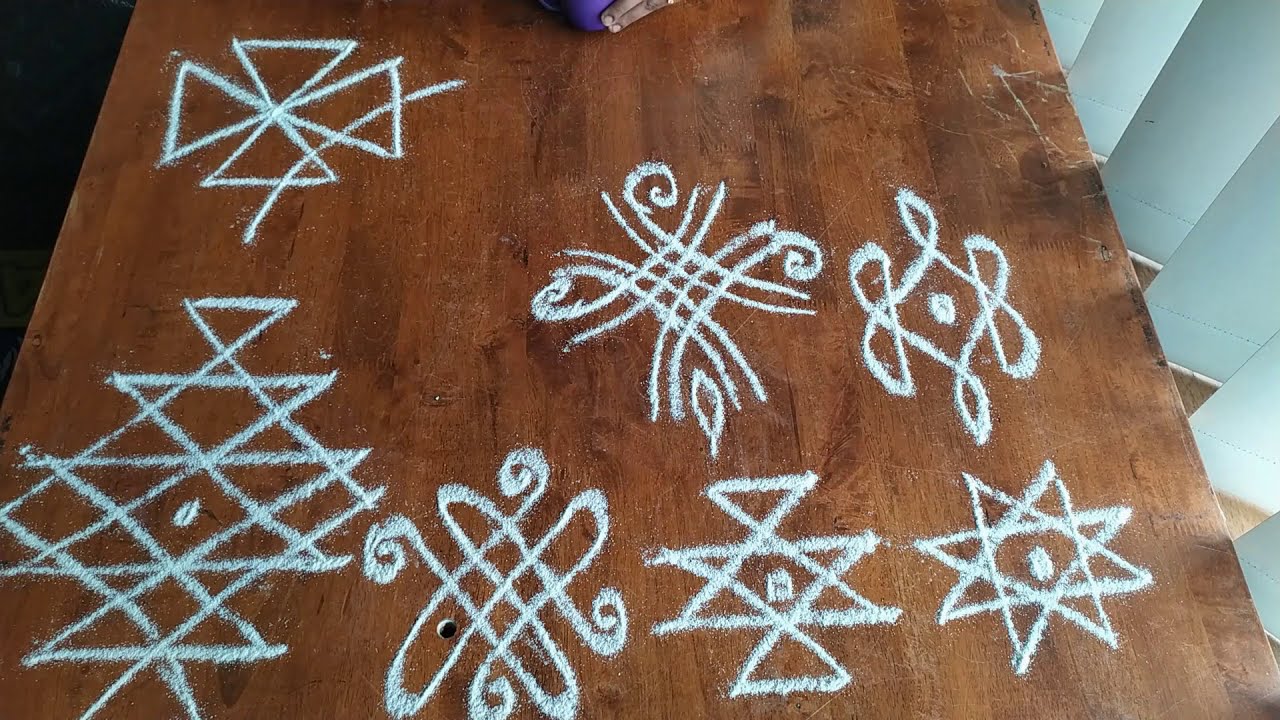 simple kolam designs for beginners/small kolam desings/line kolams