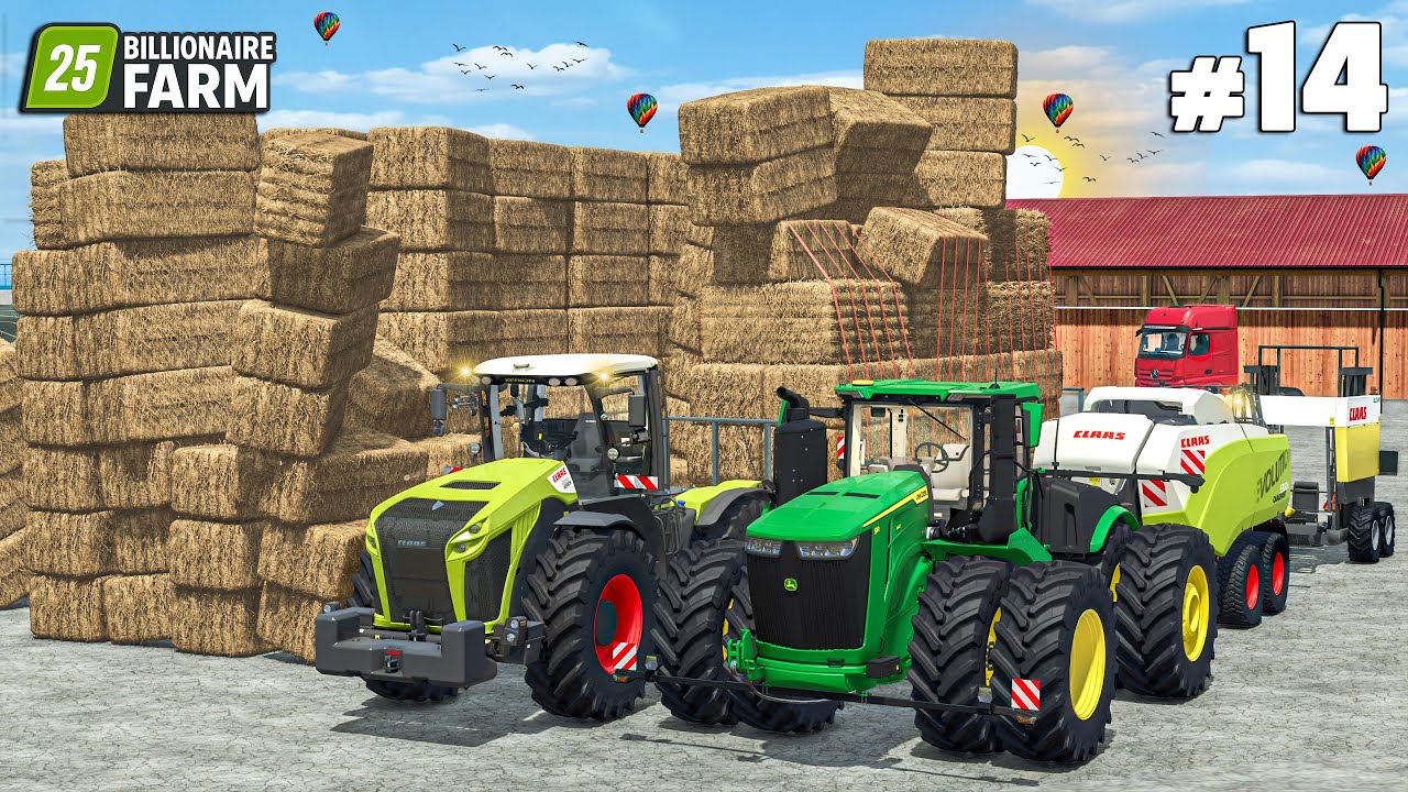 Обработка соломы 900kL: производство и хранение тюков | Ферма миллиардера | Farming Simulator 25