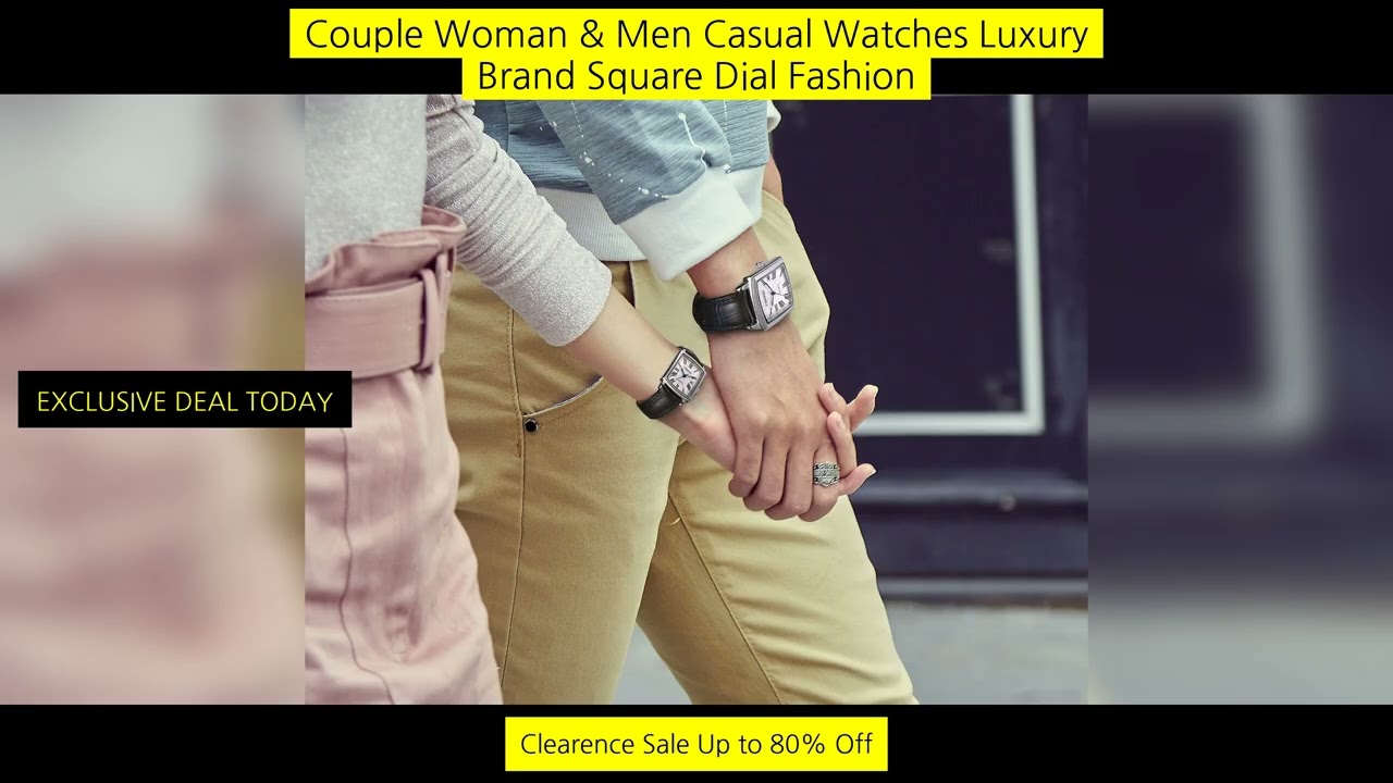 Couple Woman & Men Casual Watches Luxury Brand Square Dial Fashion Leather