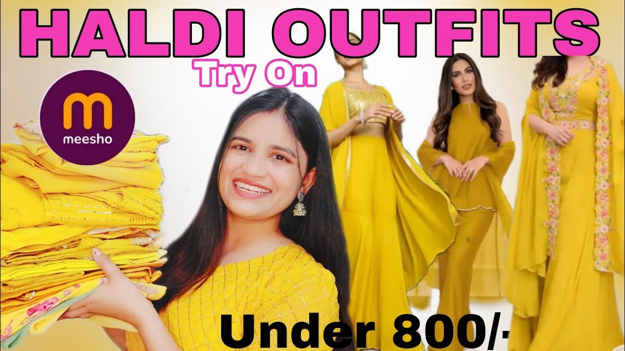 Yellow Outfit For Haldi Function ✨️ | Meesho yellow dress haul | wedding wear haul meesho | haldi