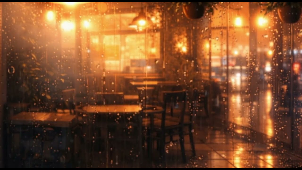 Rainy Anime Café Night ☕🌧️ — Cozy Lofi Beats to Study & Relax