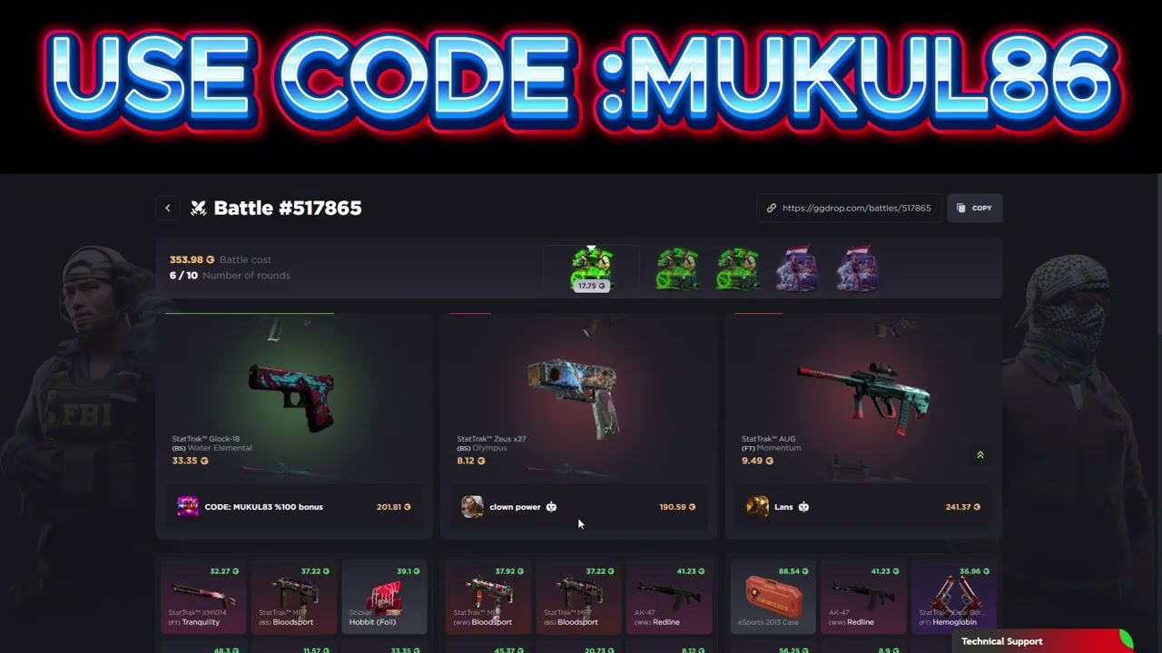 GGDrop Case Opening | CS2 Skins  | MUKUL86 - GGDROP PROMO CODE - ggdrop - code mukul86
