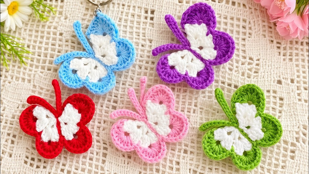 Çok Kolay Kelebek Tarifi / Örgü Kelebek / Tığ İşi Kelebek  / Örgü Kelebek / Crochet Butterfly