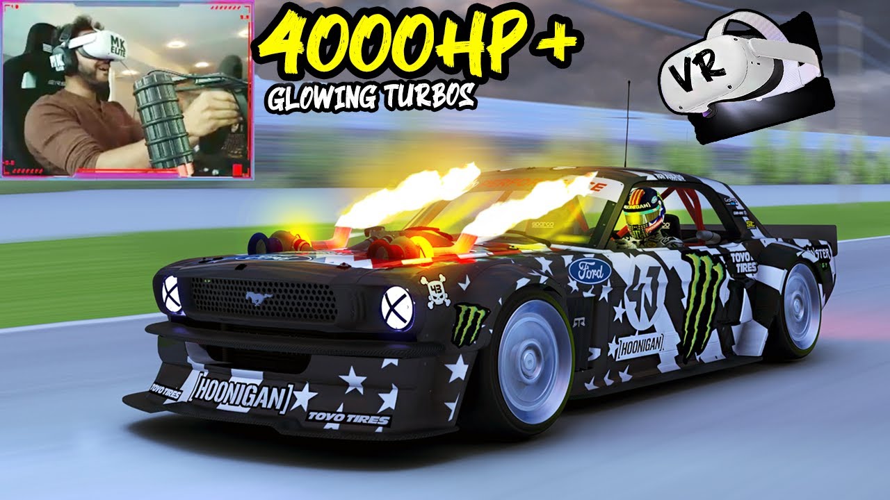 INSANE 5,000HP Hoonicorn Mustang GLOWING Turbos Drag Races Assetto Corsa Steering Wheel Gameplay VR
