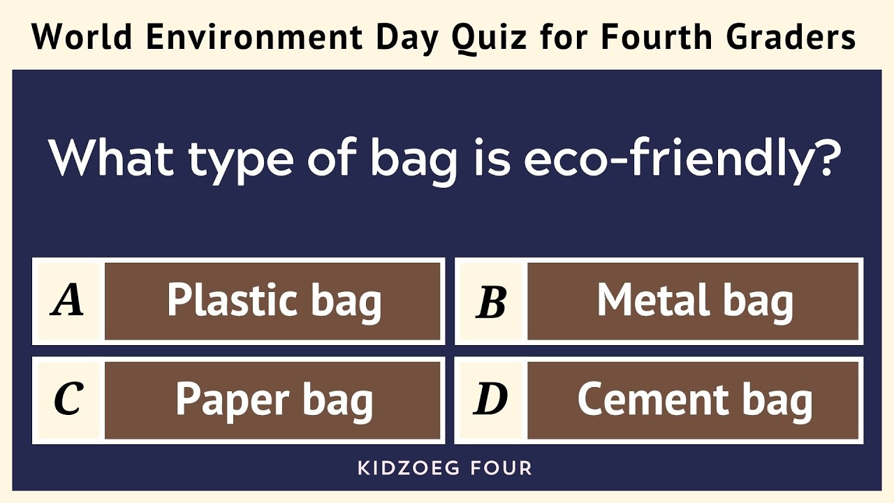 World Environment Day Quiz for Fourth Graders | 20 Questions | Class 4 Environmental Awareness Test