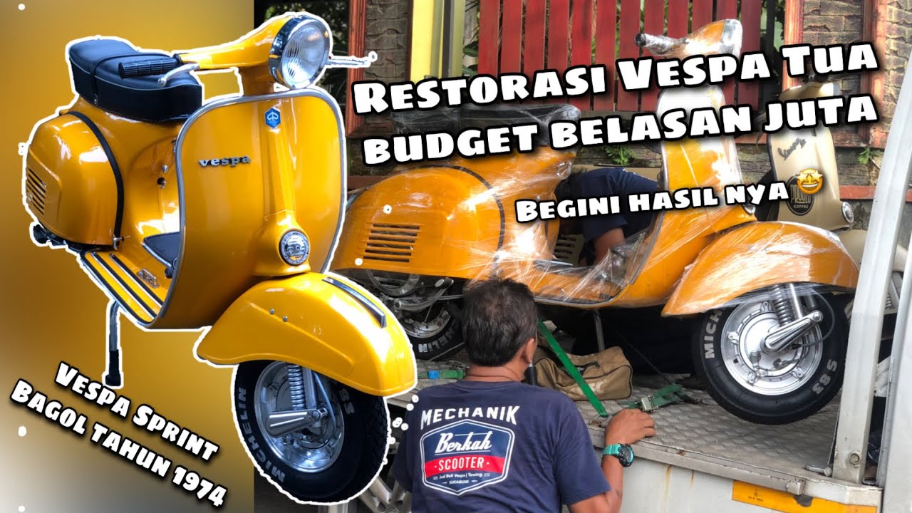 REVIEW Detail Vespa Sprint Bagol Tahun 1974 FULL Restorasi ‼️