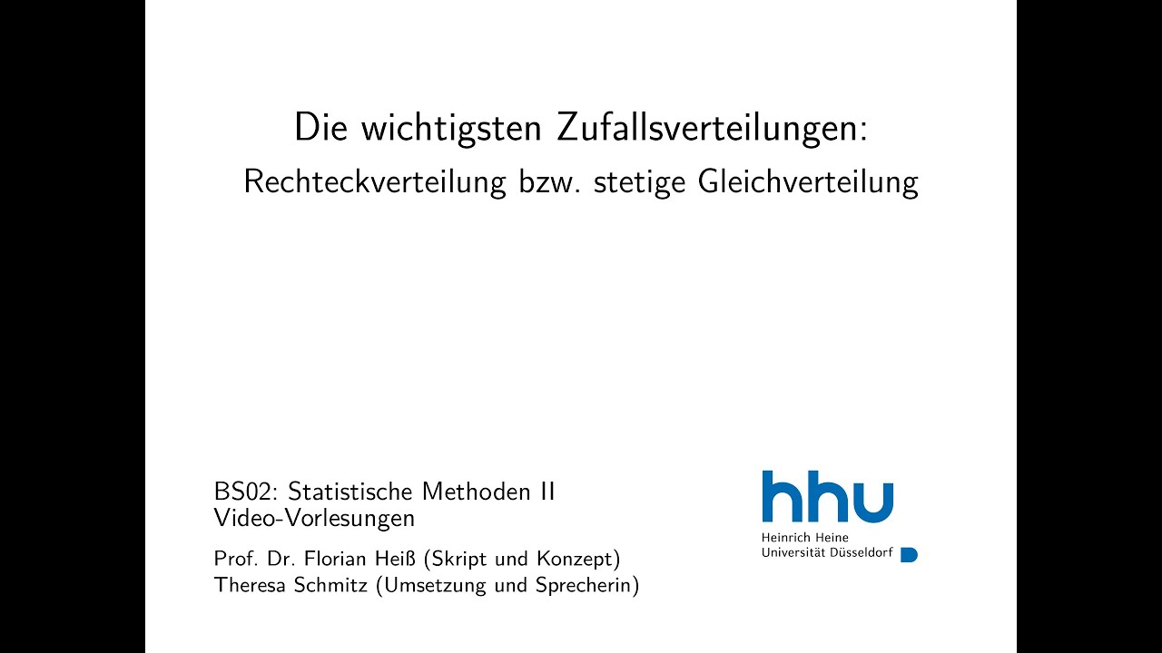 Statistik 2: 4.05. Rechteckverteilung bzw  stetige Gleichverteilung