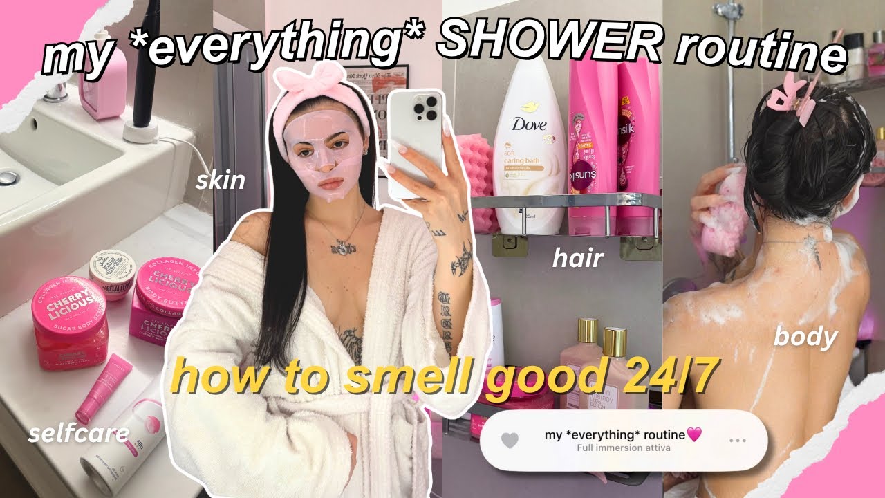 MY EVERYTHING SHOWER ROUTINE 🫧🛁 *profumare 24/7* + skincare, haircare & bodycare 