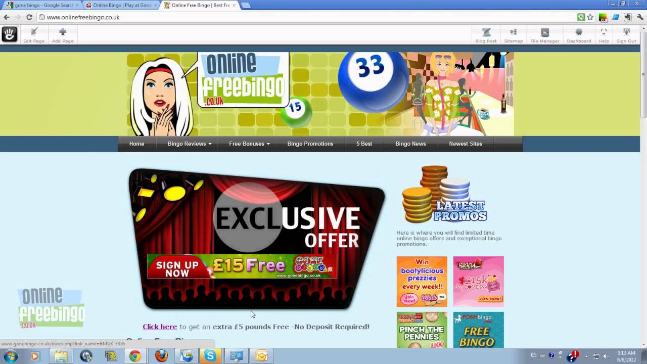Exclusive &pound; 20 Free No Deposit Bonus for Gone Bingo - Online Free Bingo