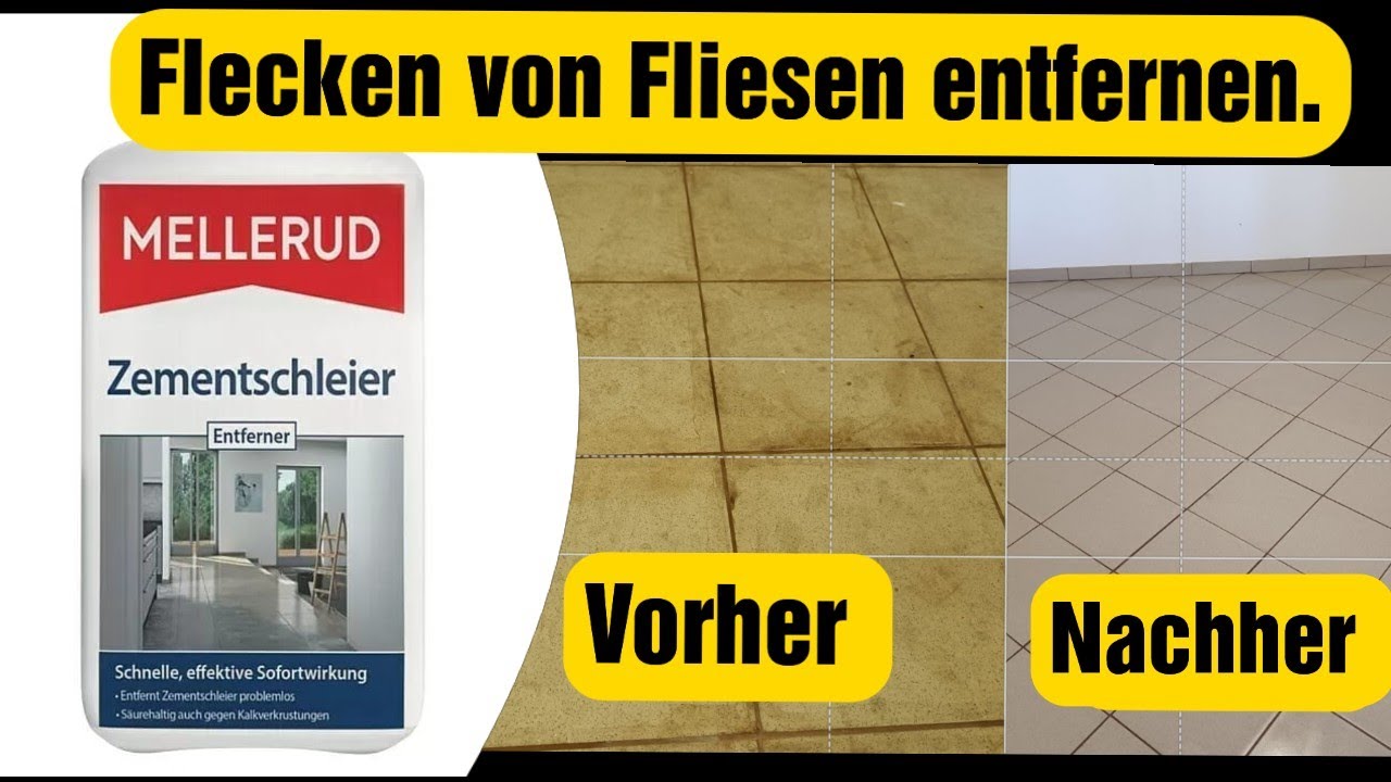 Flecken von Fliesen schnell und einfach entfernen t&d Sanierung / Zementschleier