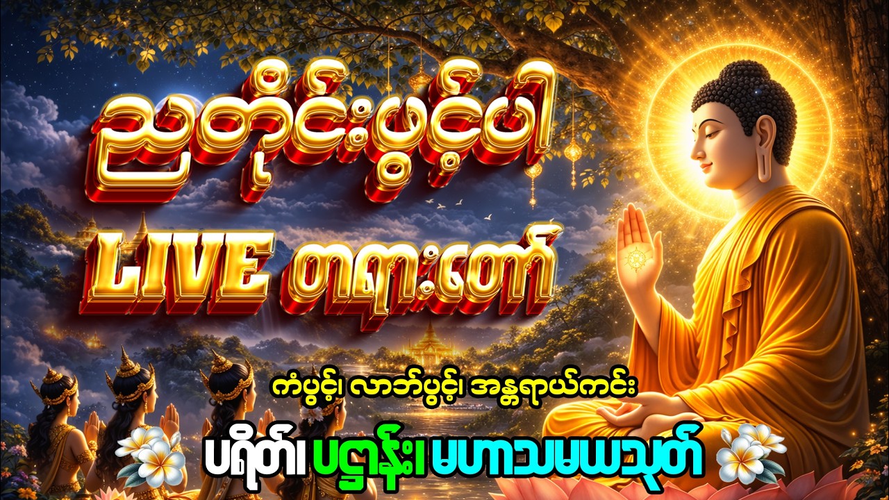 🙏📿☸️ကံဆိုးကံညံ့တွေကင်စေပြီး စိတ်သောကကင်းဝေးအောင် ညအိပ်ချိန်တိုင်းဖွင့်၍ တရားနာရင်းကုသိုလ်ယူပါ🙏