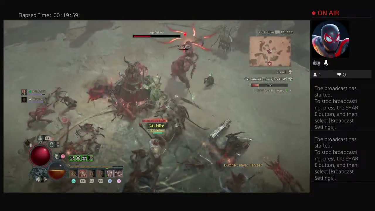 Diablo 4 vessel of hatred Barbaraian the butcher Sesaon 12 Butcher rampageing throu Sanctuary &