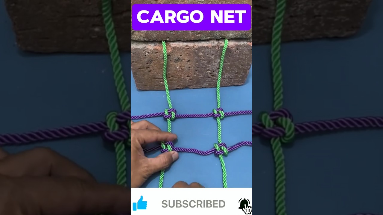 How to Tie Cargo Net, Climbing Net & Crown Net: Step-by-Step Guide 🪢#cargonet #climbingknots #short