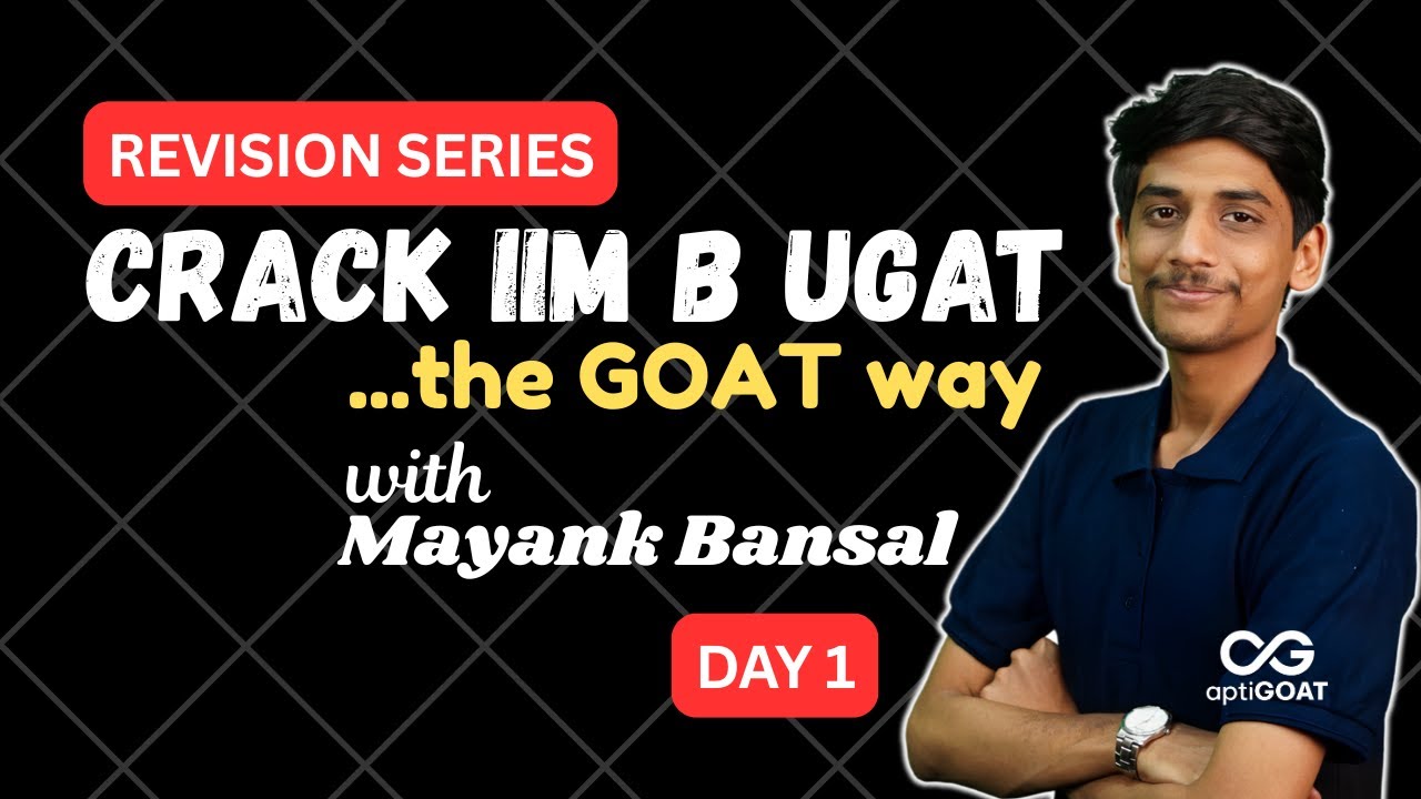 IIM B UGAT Revision Series | Entrance Test | B.Sc. Admissions | Day 1 | #iimbangaloreug