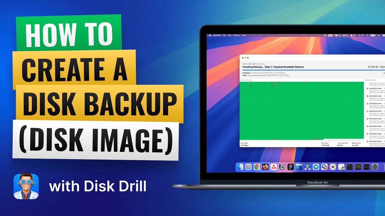 Резервное копирование DMG побайтно с помощью Disk Drill 6