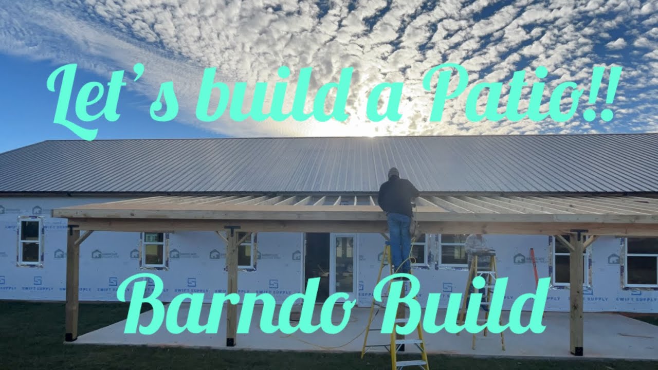 Building a Patio roof on our new #barndominium  Progress update, solo framing, we can do it!