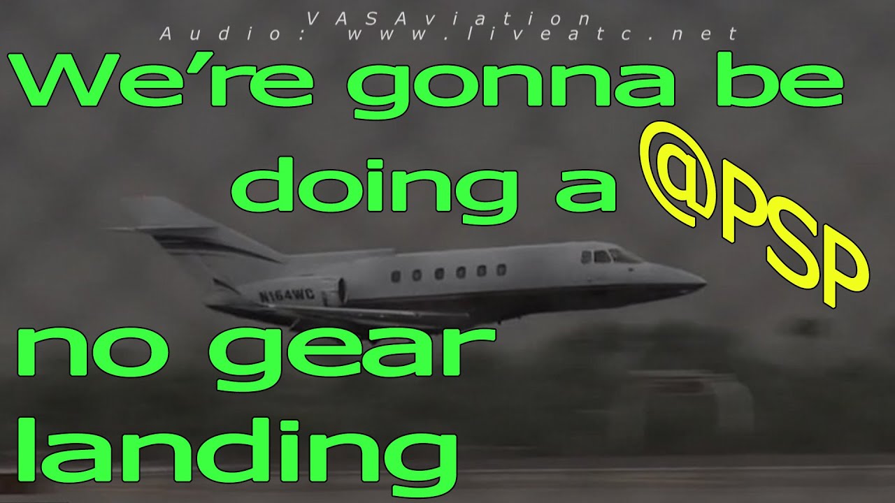 [REAL ATC+REAL VIDEO] Hawker BELLY LANDING at Palm Springs PSP