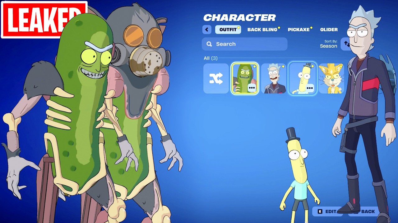 NEW Rick & Morty Skins and Sidekicks LEAKED in Fortnite