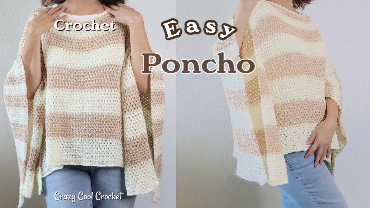 EASY Crochet Poncho - Lightweight, Open Sides