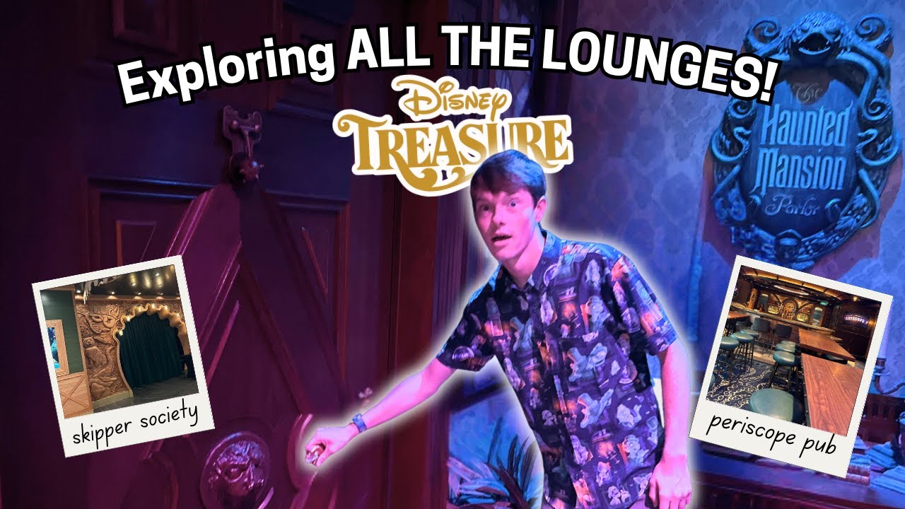 Inside ALL The Lounges on The Disney Treasure! Haunted Mansion Parlor, Skipper Society, and More!