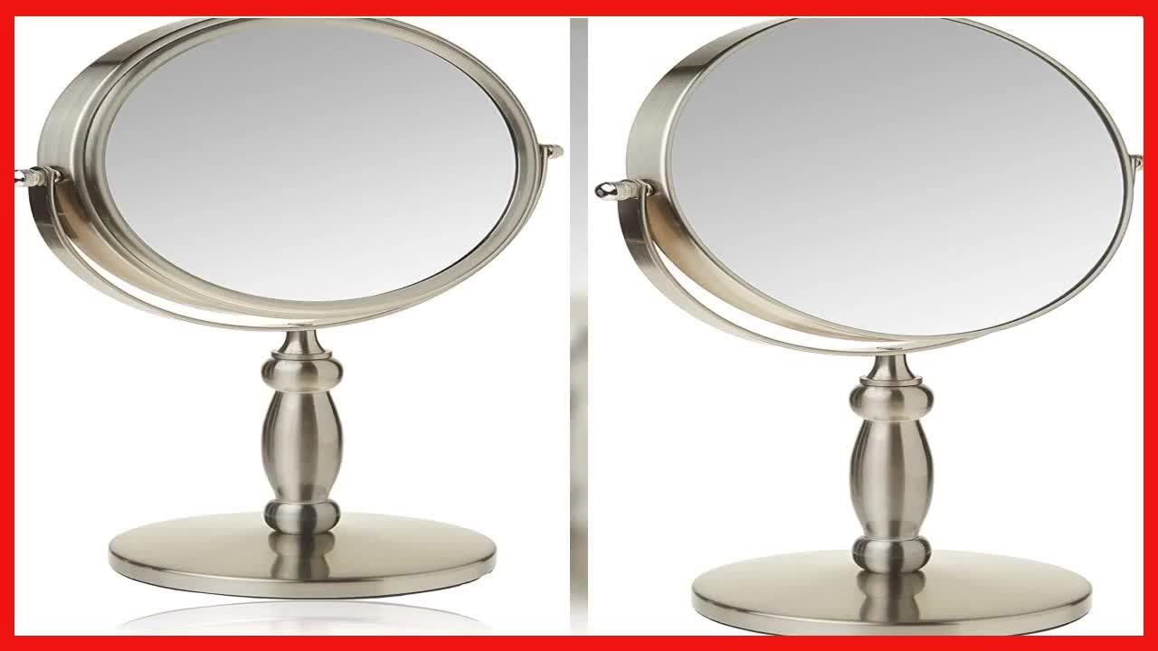 Floxite Dual sided 1x and 15x Vanity Mirror, Brushed Nickel