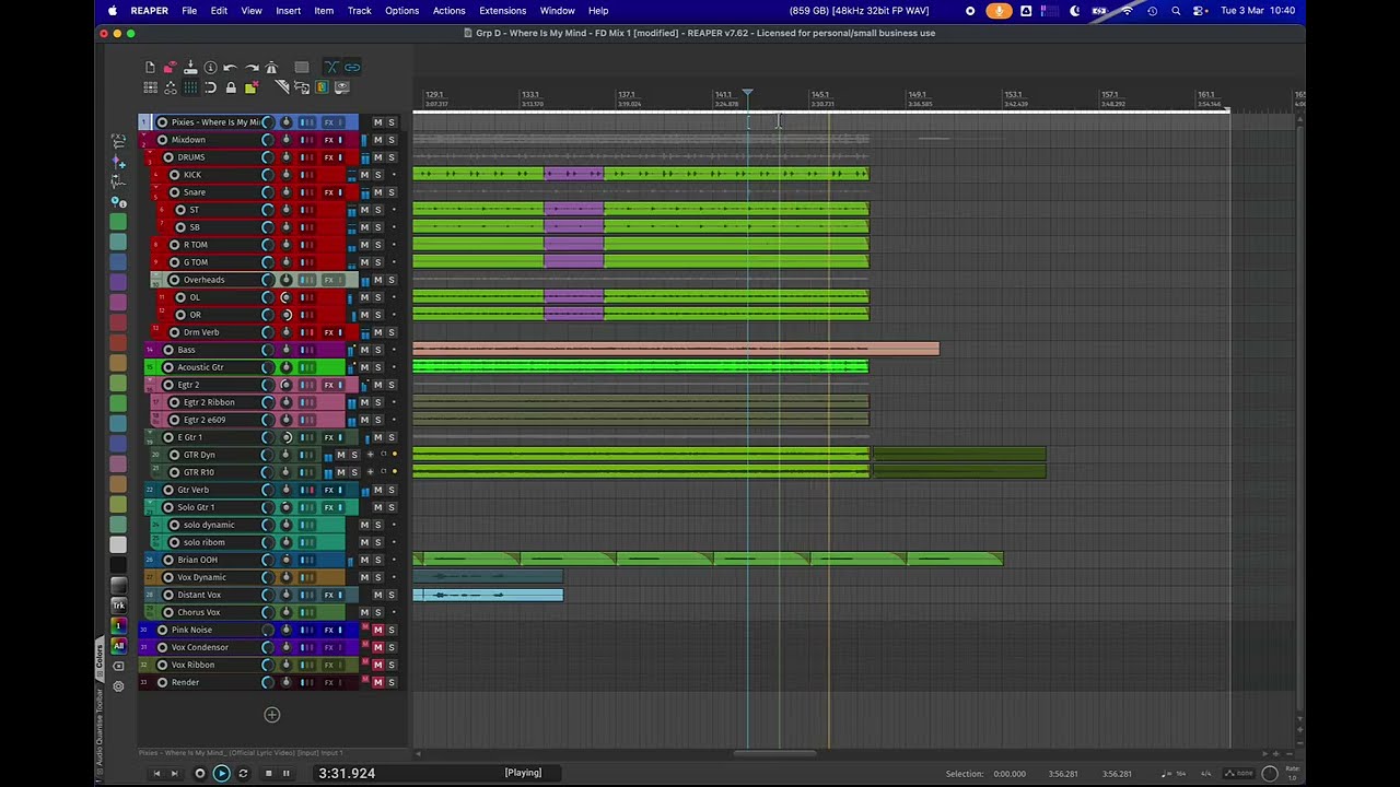 Rendering Mix in Reaper