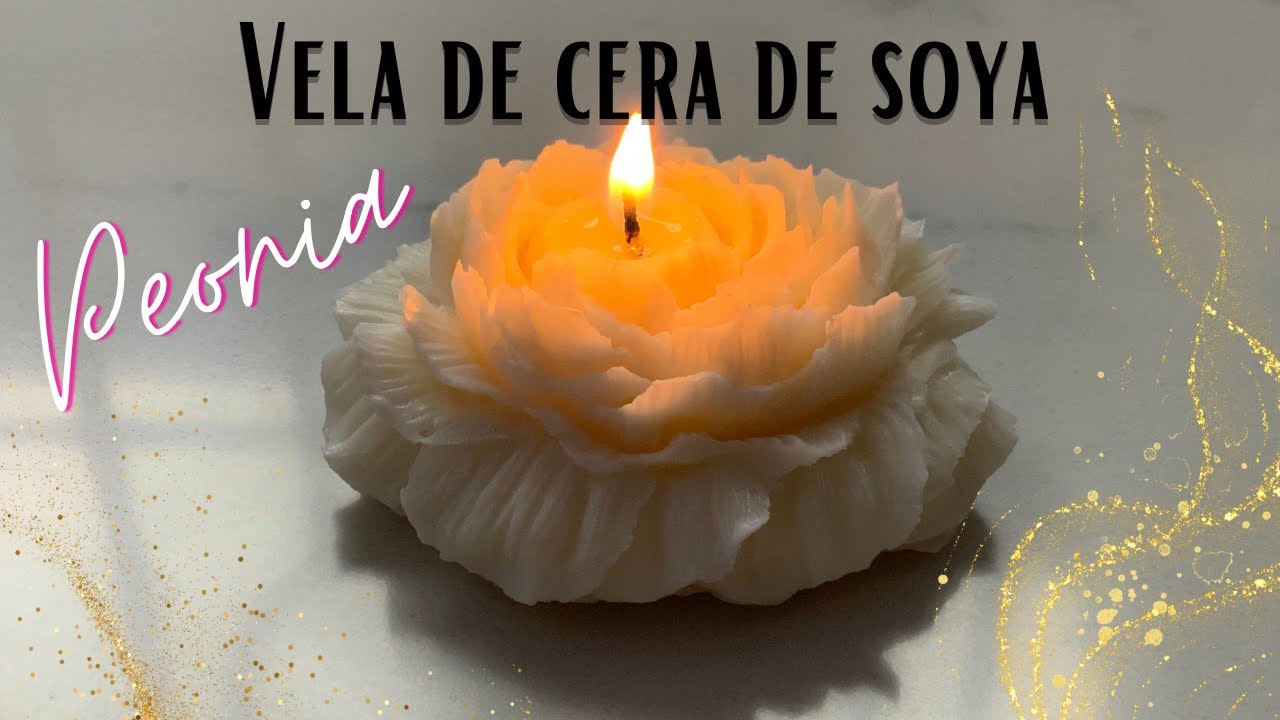 Cómo hacer VELAS DE CERA DE SOYA en molde de Peonias. Tutorial completo
