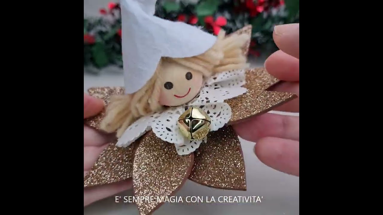 Elfetta su stella di Natale. Decorazione natalizia fai da te. DIY CHRISTMAS
