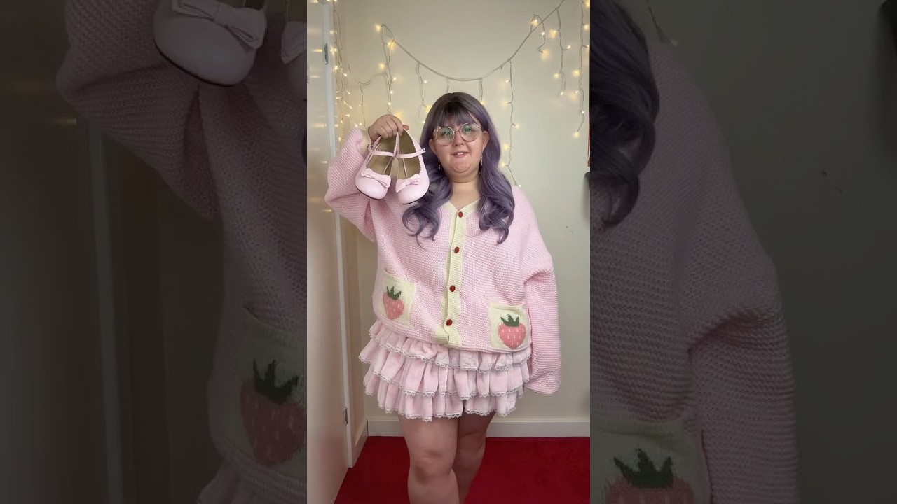 plus size kawaii outfit idea 🍓 #shorts #plussize #kawaii