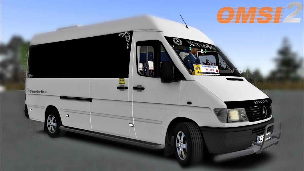 Маршрутка Mercedes Benz Sprinter 312D на карте Большая деревня