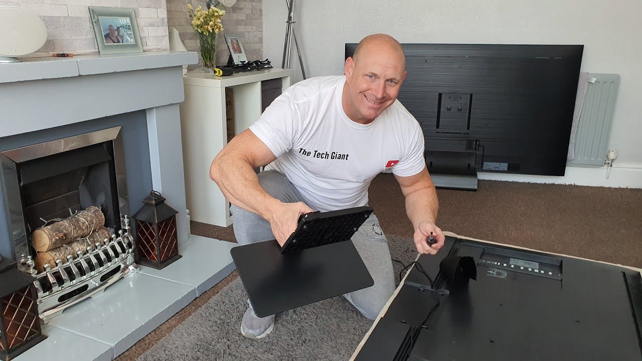 Samsung Q80T table top stand assembly,fitting & measurements