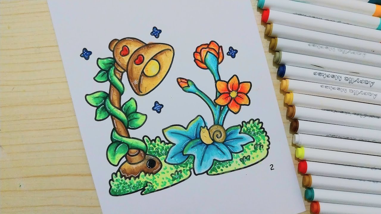 Tutorial mewarnai dan membuat gradasi warna menggunakan acrylic marker mudah untuk pemula