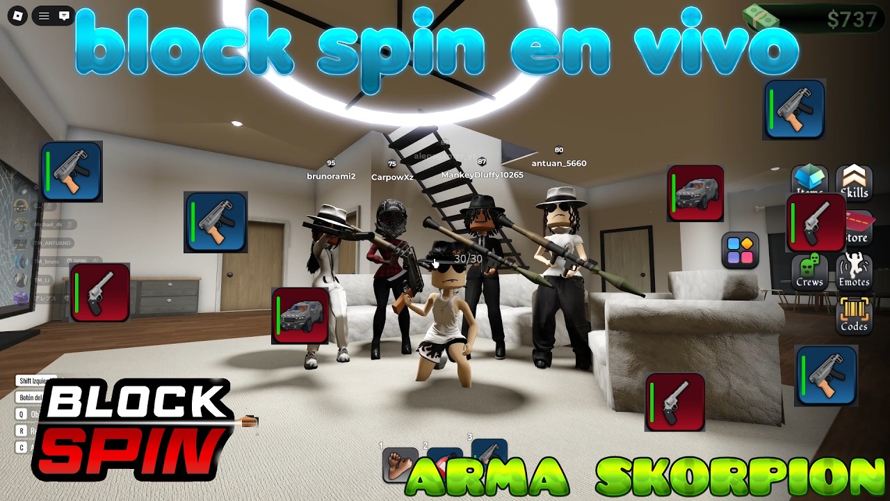 ROBLOX EN VIVO 👀BLOCK SPIN 💥🔥