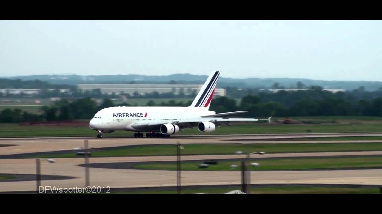 Air France A380 Landing At Washington Dulles International Airport  [HD]