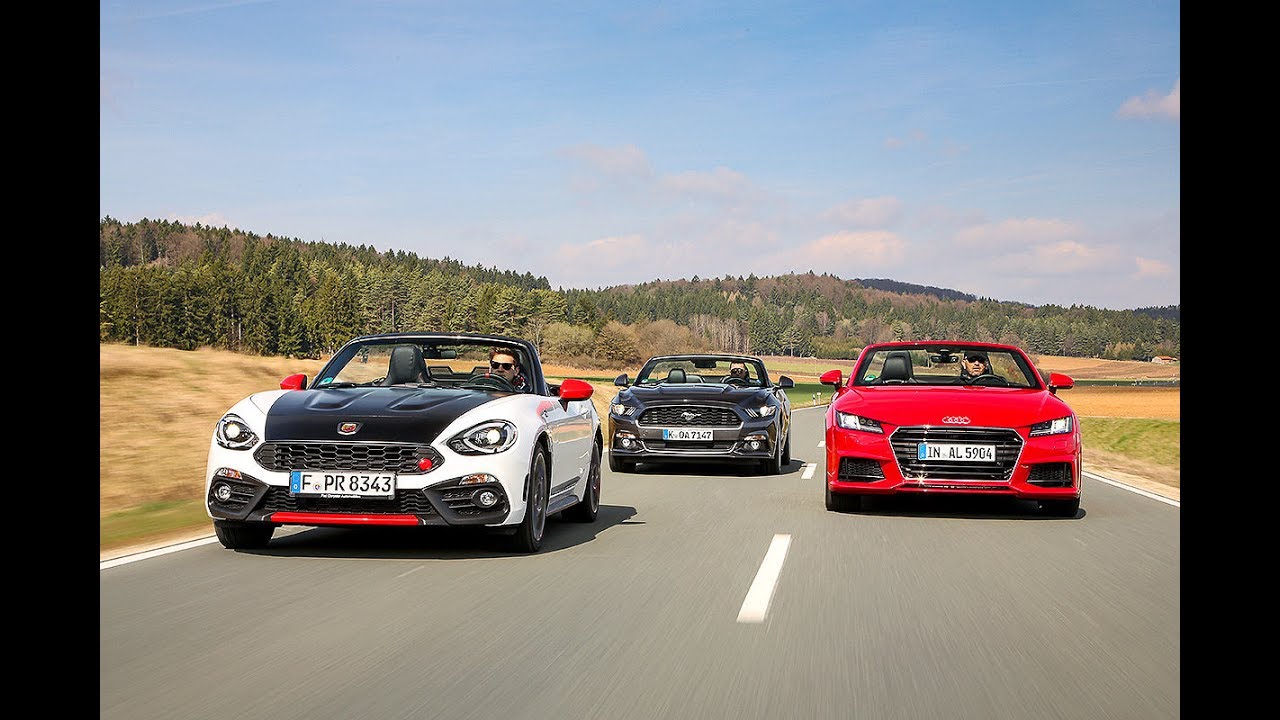 Ford Mustang vs Fiat Abarth 124 Spider vs Audi TT Roadster